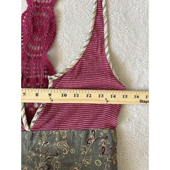Vintage Free People Women's Size 6 Crochet Racerback Knee Length A-Line Dress - Picture 2 of 9